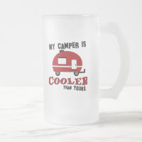 Funny Retro Camper Mattierte Bier Tasse