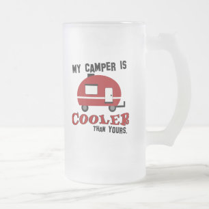 Funny Retro Camper Mattierte Bier Tasse