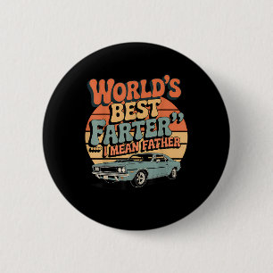 Funny Retro Car Vater World's Best Farter I Gemein Button