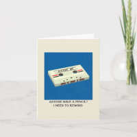 Funny Retro Cassette Tape Rewind mit Bleistift Lee