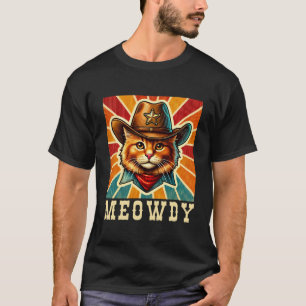 Funny Retro Cat Lover Vintag Meme Meowdy Partner T-Shirt