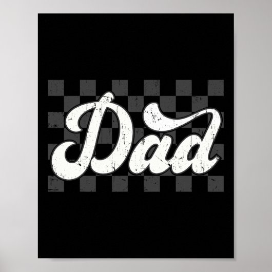 Funny Retro Checkered Vater Vathday Vintag Fami Poster (Vorne)