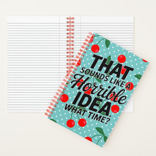 Funny Retro Cherries Horrible Ideenangebot Notizblock (Innen)