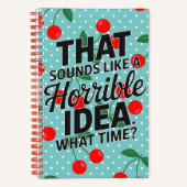 Funny Retro Cherries Horrible Ideenangebot Notizblock (Vorderseite)