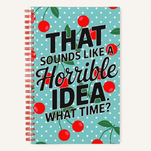Funny Retro Cherries Horrible Ideenangebot Notizblock (Vorderseite)