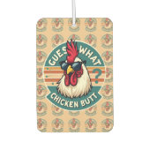 Funny Retro Chicken Butt Joke Design Autolufterfrischer (Vorderseite)