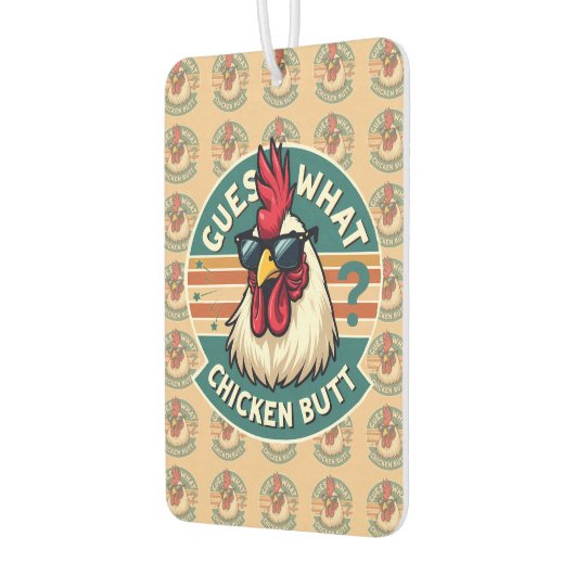 Funny Retro Chicken Butt Joke Design Autolufterfrischer (Links)