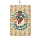  Funny Retro Chicken Butt Joke Design Autolufterfrischer (Rückseite)