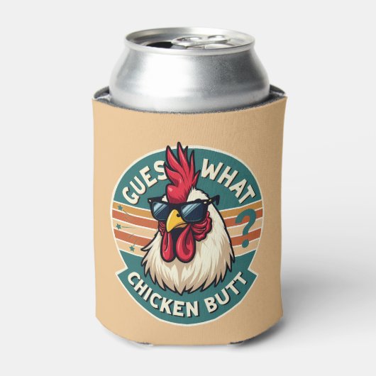  Funny Retro Chicken Butt Joke Design Dosenkühler (Kanne Vorderseite)