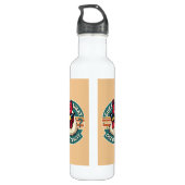  Funny Retro Chicken Butt Joke Design Edelstahlflasche (Rückseite)