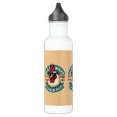 Funny Retro Chicken Butt Joke Design Edelstahlflasche (Links)
