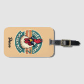 Funny Retro Chicken Butt Joke Design Gepäckanhänger (Vorderseite (Horizontal))