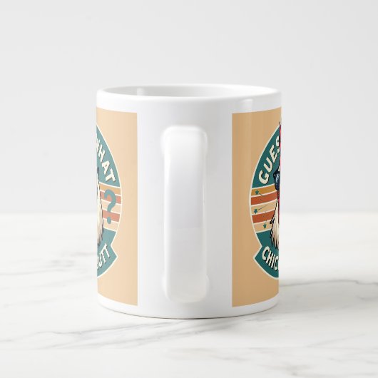 Funny Retro Chicken Butt Joke Design Jumbo-Tasse (Rückseite)