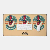 Funny Retro Chicken Butt Joke Design Schreibtischunterlage (Tastatur & Maus)