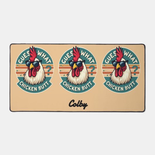 Funny Retro Chicken Butt Joke Design Schreibtischunterlage (Vorderseite)