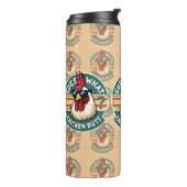 Funny Retro Chicken Butt Joke Design Thermosbecher (Nach links gedreht)