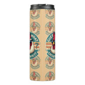 Funny Retro Chicken Butt Joke Design Thermosbecher (Rückseite)