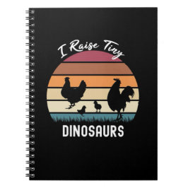 Funny Retro Chicken Gifts I Raise Tiny Dinosaurs Notizblock