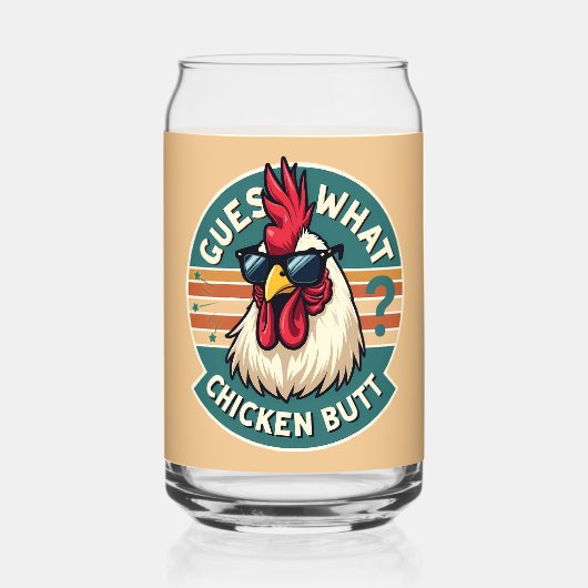 Funny Retro Chicken Hintern Jodesign Dosenglas (Rückseite)