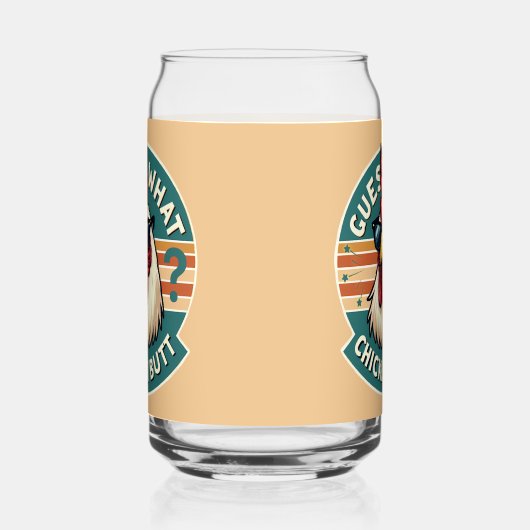 Funny Retro Chicken Hintern Jodesign Dosenglas (Links)