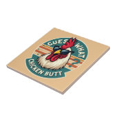 Funny Retro Chicken Hintern Jodesign Fliese (Seite)