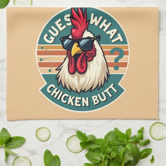 Funny Retro Chicken Hintern Jodesign Geschirrtuch (Gefaltet)