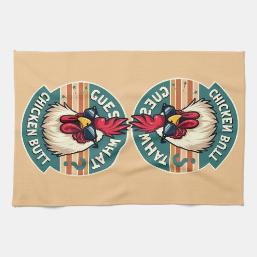 Funny Retro Chicken Hintern Jodesign Geschirrtuch (Horizontal)
