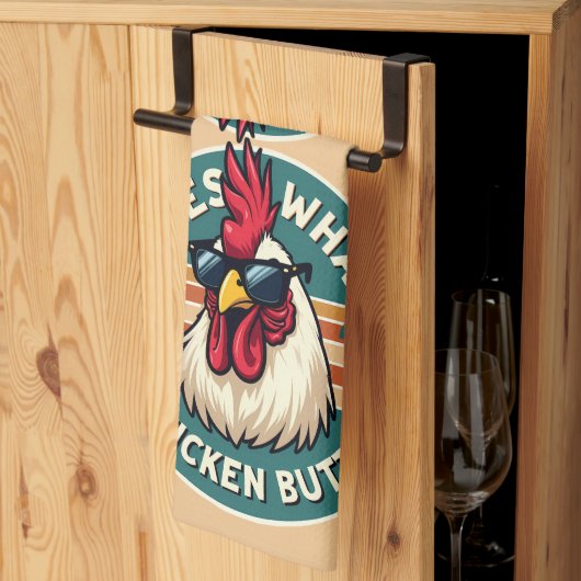 Funny Retro Chicken Hintern Jodesign Geschirrtuch (Drittel gefaltet)