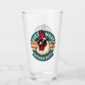 Funny Retro Chicken Hintern Jodesign Glas (Vorderseite)