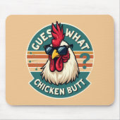 Funny Retro Chicken Hintern Jodesign Mousepad (Vorne)