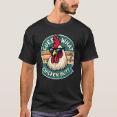 Funny Retro Chicken Hintern Jodesign T-Shirt (Vorderseite)