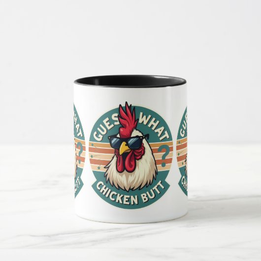 Funny Retro Chicken Hintern Jodesign Tasse (Zentrum)