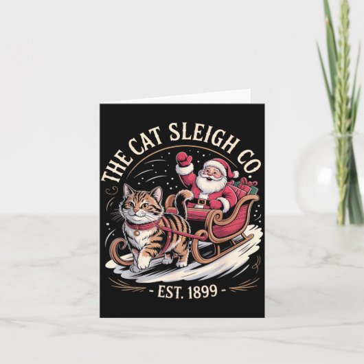 Funny Retro Christmas Cat  Karte (Vorderseite)