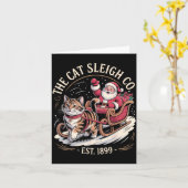 Funny Retro Christmas Cat Karte (Gelbe Blume)