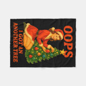 Funny Retro Christmas Oops I Got Another Tree Fleecedecke (Vorderseite (Horizontal))