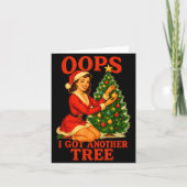 Funny Retro Christmas Oops I Got Another Tree  Karte (Vorderseite)
