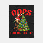 Funny Retro Christmas Oops I Got Another Tree Prem Fleecedecke (Vorderseite)