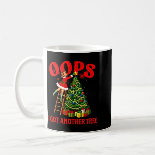 Funny Retro Christmas Oops I Got Another Tree Prem Kaffeetasse (Links)