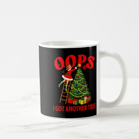 Funny Retro Christmas Oops I Got Another Tree Prem Kaffeetasse (Rechts)