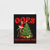 Funny Retro Christmas Oops I Got Another Tree Prem Karte (Vorderseite)