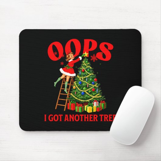 Funny Retro Christmas Oops I Got Another Tree Prem Mousepad (Mit Mouse)