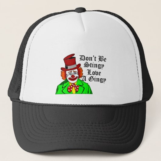Funny Retro Clown Liebe a Ginger Redhead Truckerkappe (Vorderseite)