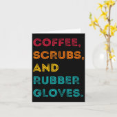 Funny Retro Coffee Scrubs Rubber Gloves Nurse Doct Karte (Gelbe Blume)