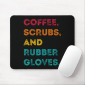 Funny Retro Coffee Scrubs Rubber Gloves Nurse Doct Mousepad (Mit Mouse)
