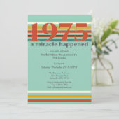 Funny Retro Colors 50th Birthday Party Einladung (Stehend Vorderseite)