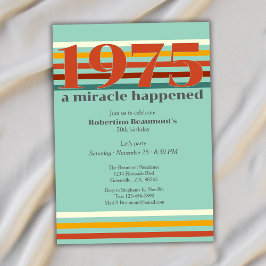 Funny Retro Colors 50th Birthday Party Einladung
