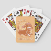 Funny Retro Dackel "Life is Wienerful" Spielkarten (Rückseite)
