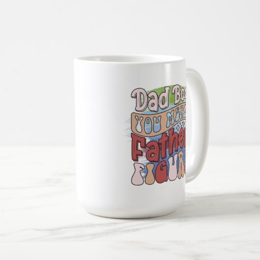 Funny retro Dad bod word art  Kaffeetasse (VorderseiteRechts)