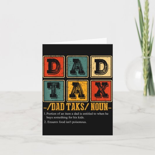 Funny Retro Dad Tax Definition Daddy Papa Humor Fa Karte (Vorderseite)