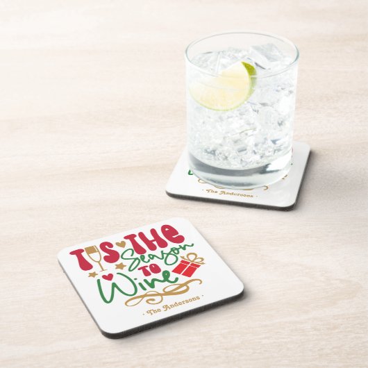 Funny Retro ’Das ist die Jahreszeit zum Weihnachte Getränkeuntersetzer (Rechte Seite)